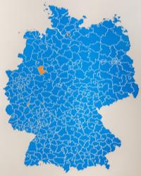 Deutschlandkarte mit ausgelosten Kreisen
